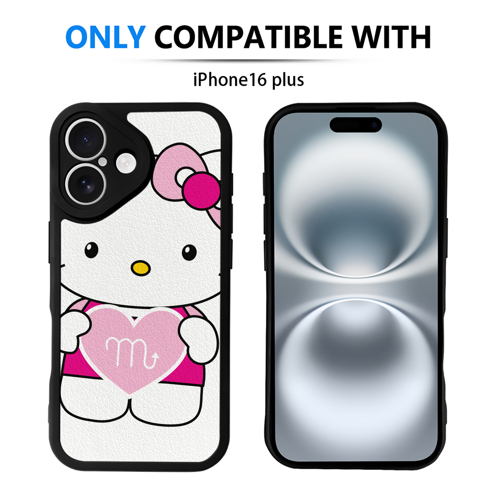 （画像用） Hello Kitty ハローキティ 【iPhone 16シリーズ対応】シリコンスマホケース（レザー調） 材質：シリコン
